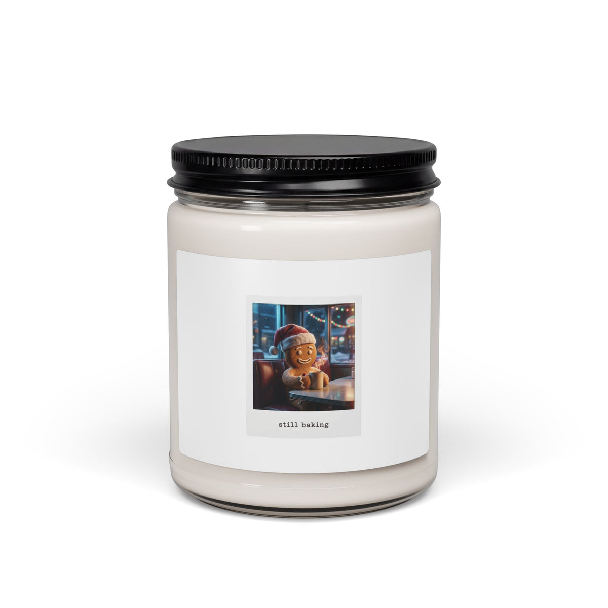 Realistic Santa Portrait Soy Candle | Nostalgic Christmas Scene
