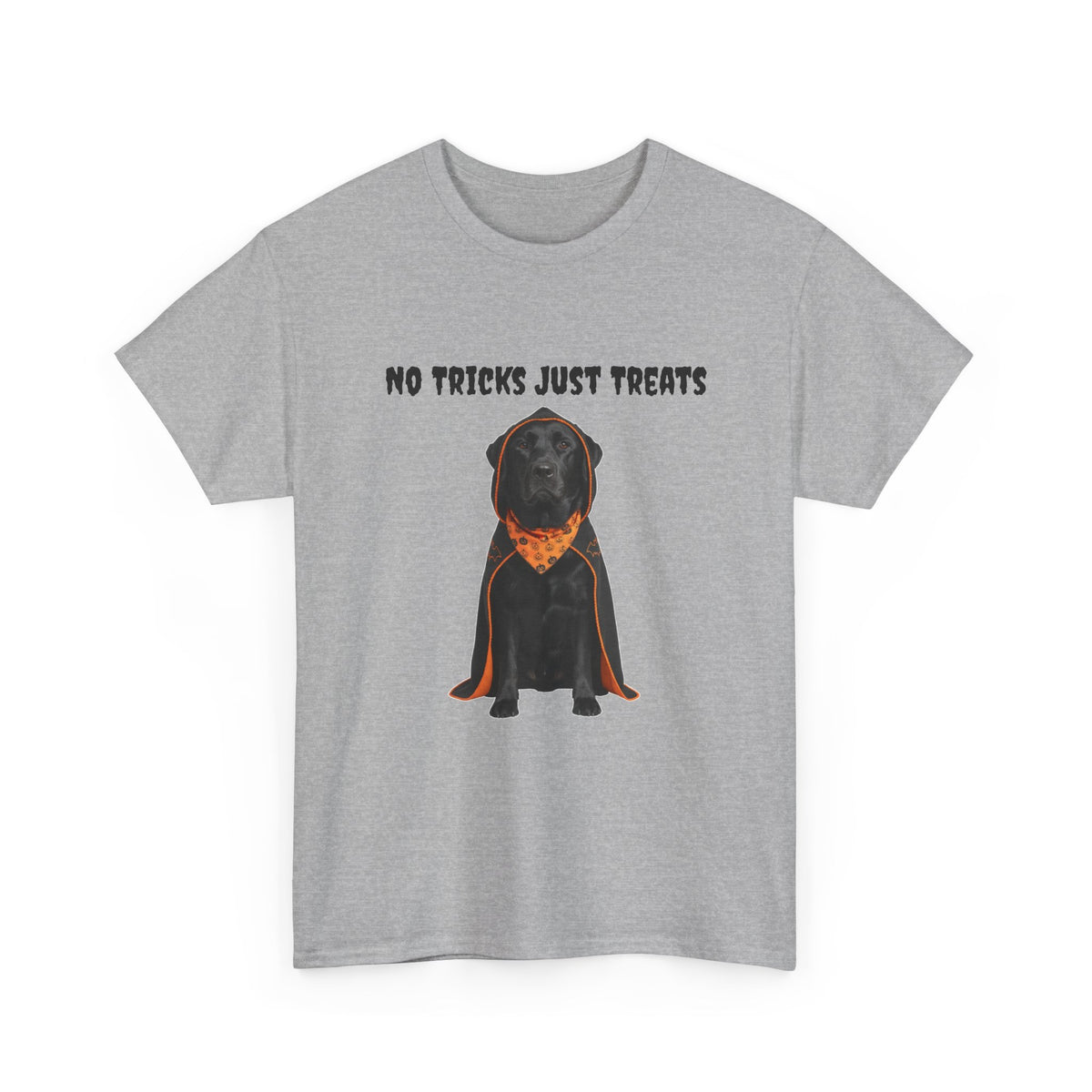 No Tricks Just Treats Black Lab Halloween T-Shirt – Stay Weird Goods