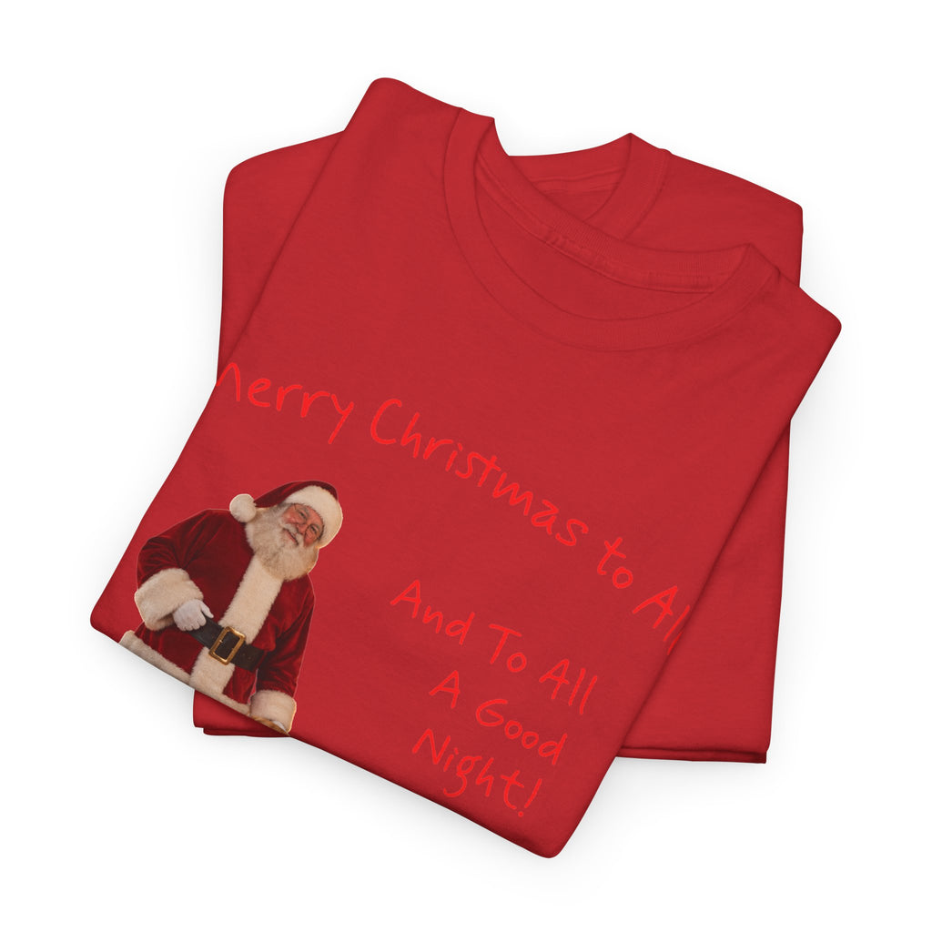 Santa and a Yellow Labrador, Merry Christmas, Unisex Heavy Cotton Tee