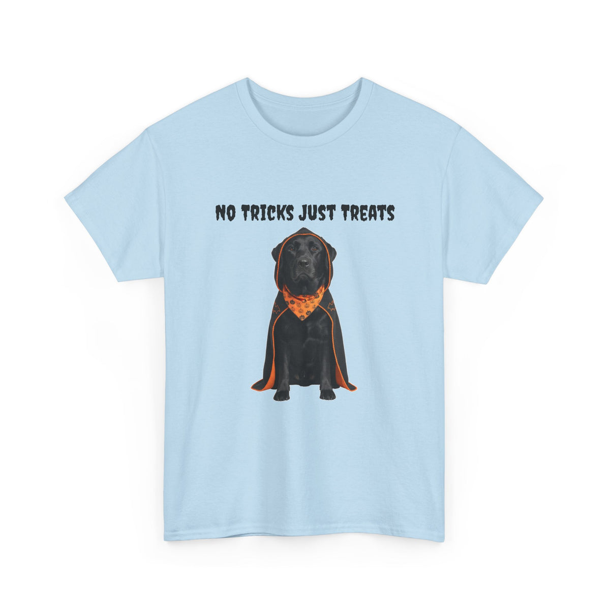 No Tricks Just Treats Black Lab Halloween T-Shirt – Stay Weird Goods