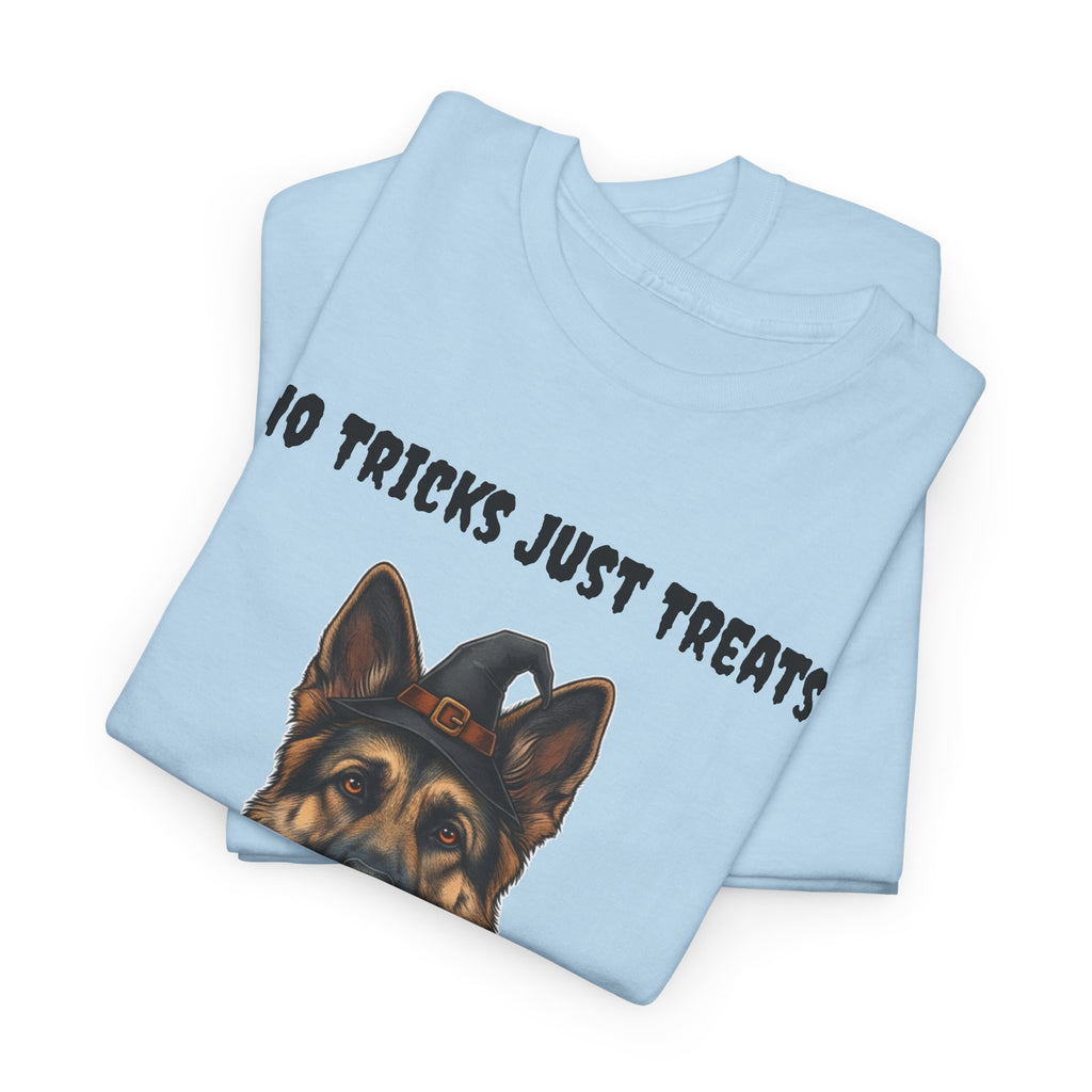 No Tricks Just Treats German Shepherd Halloween T-Shirt – Stay Weird Goods