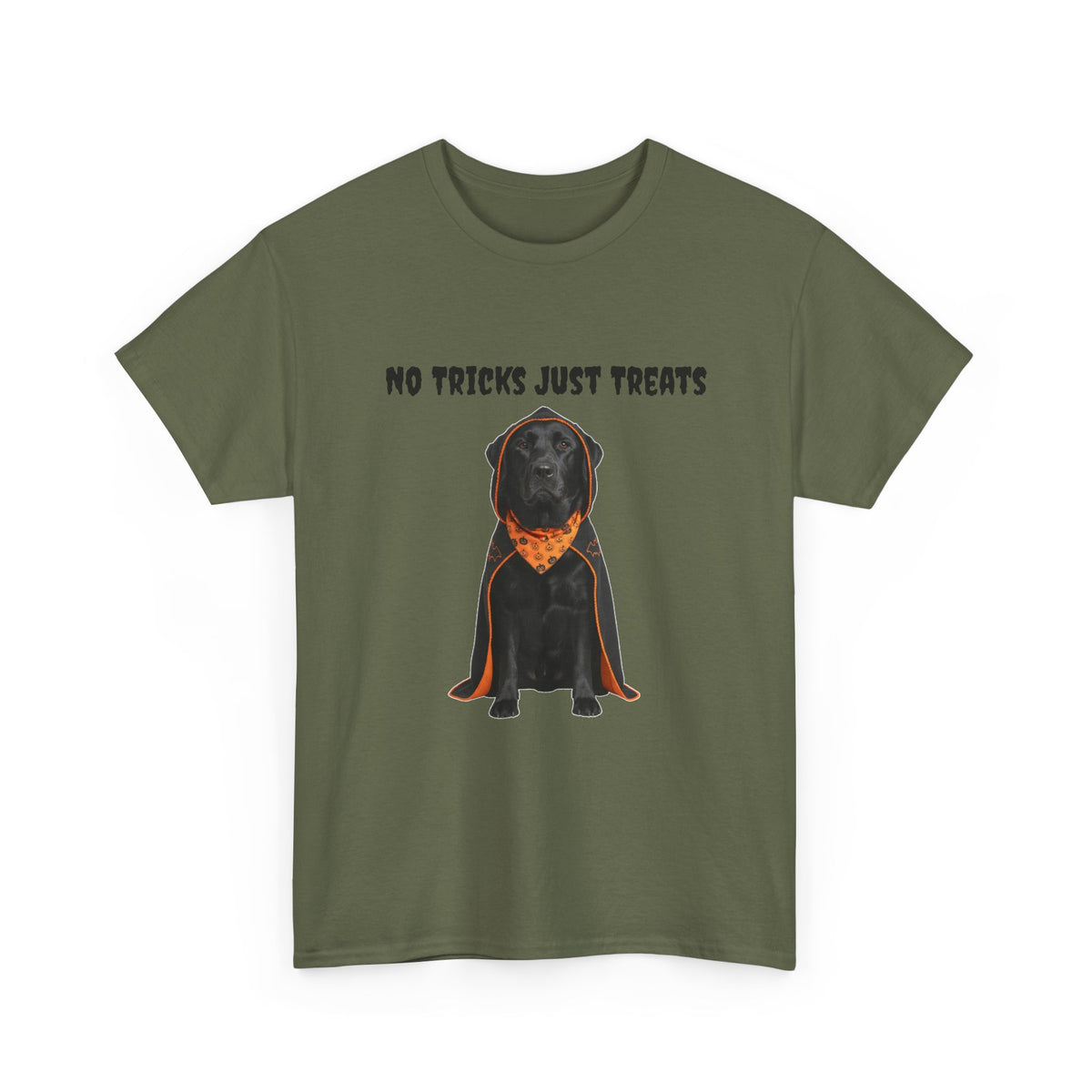 No Tricks Just Treats Black Lab Halloween T-Shirt – Stay Weird Goods