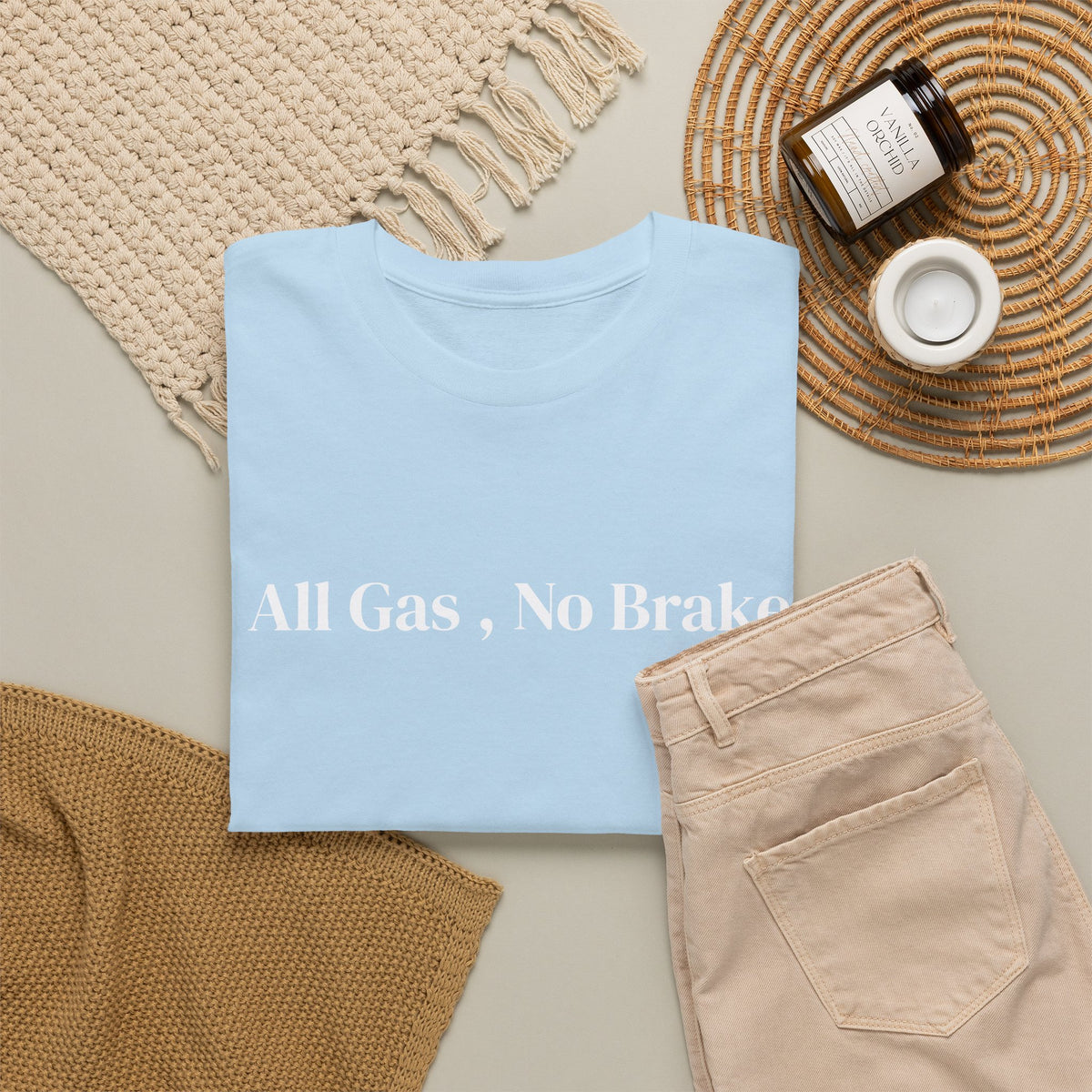 All Gas, No Brake, Unisex Heavy Cotton Tee