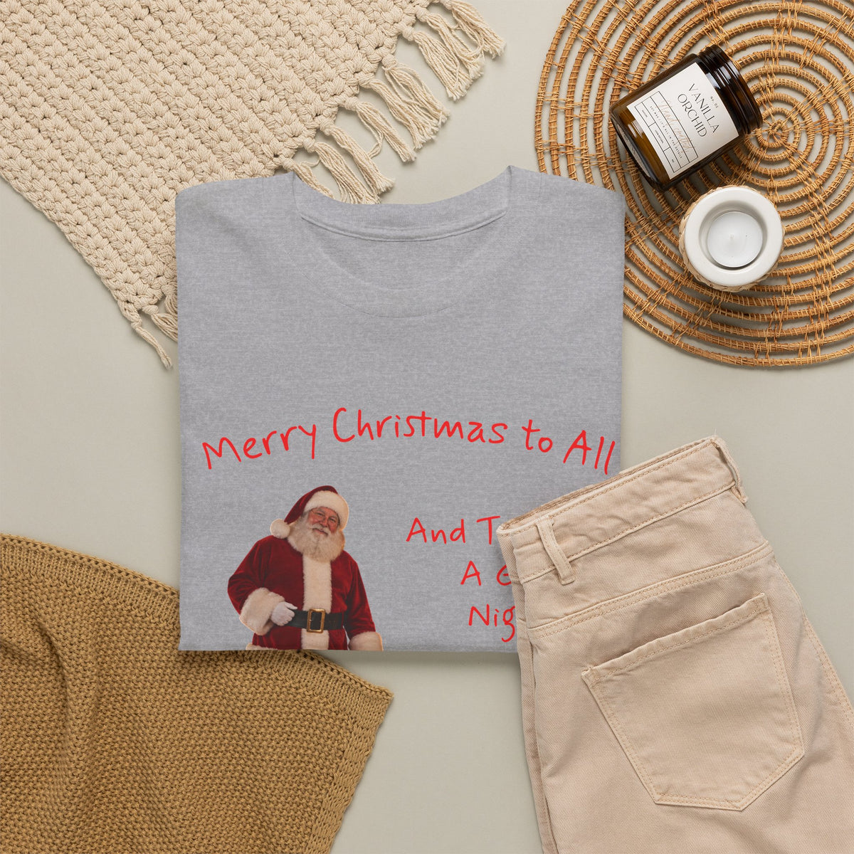 Santa and a Yellow Labrador, Merry Christmas, Unisex Heavy Cotton Tee