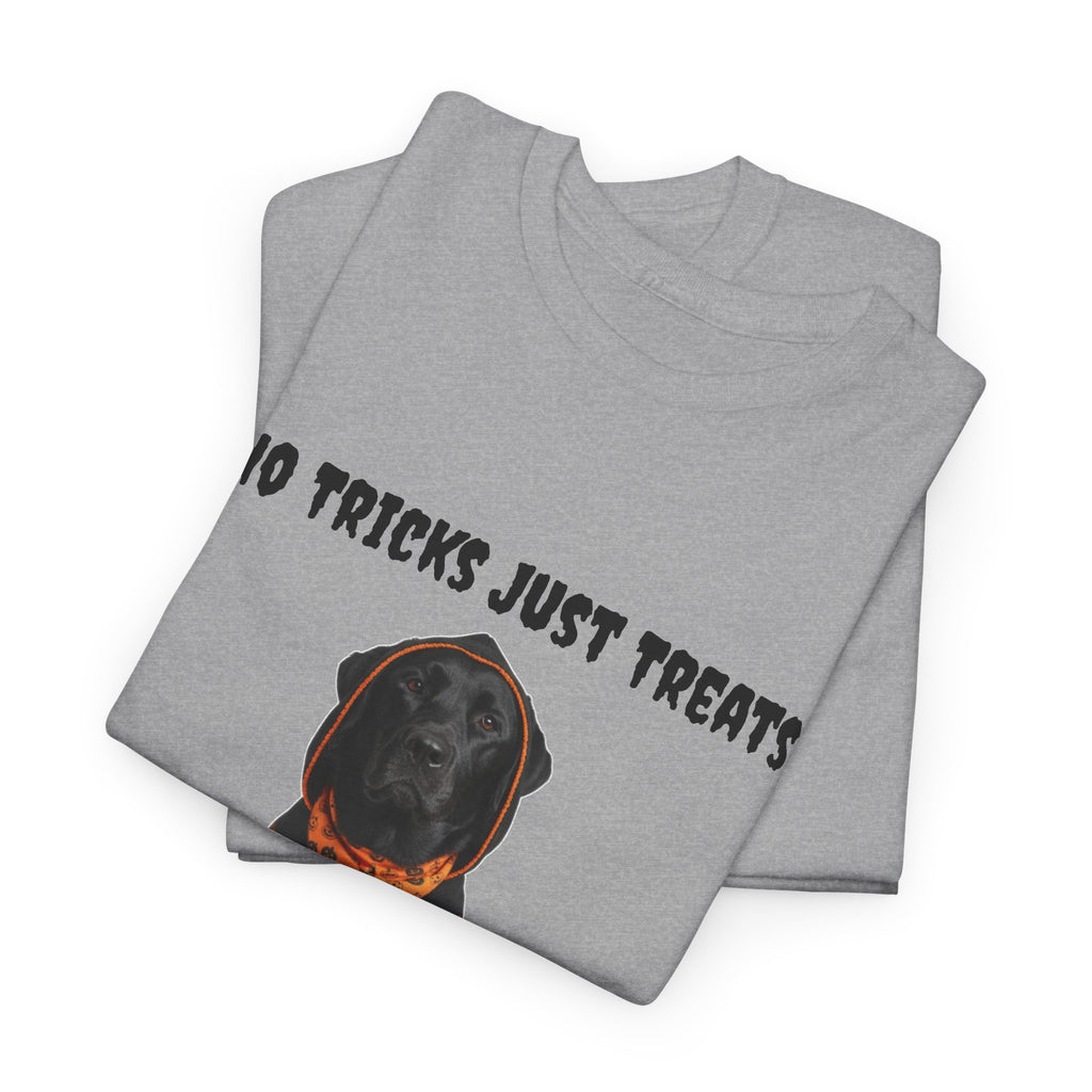 No Tricks Just Treats Black Lab Halloween T-Shirt – Stay Weird Goods