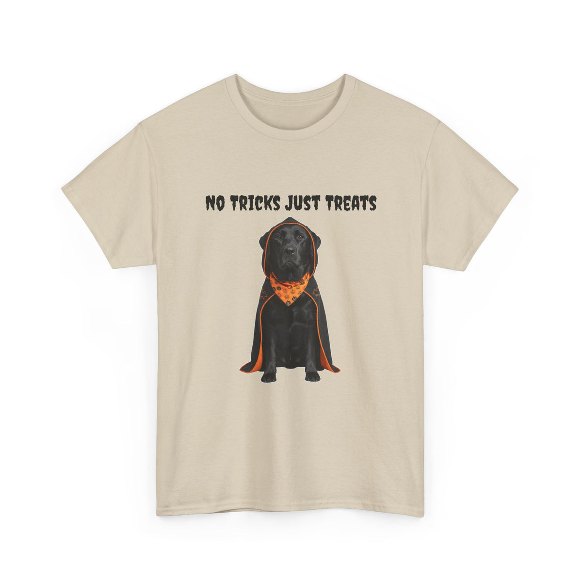 No Tricks Just Treats Black Lab Halloween T-Shirt – Stay Weird Goods