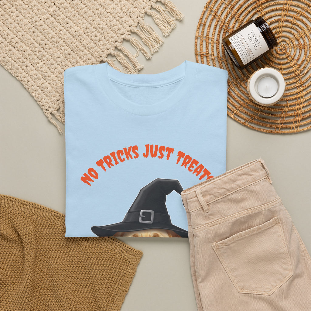 No Tricks Just Treats Golden Lab Halloween T-Shirt – Stay Weird Goods