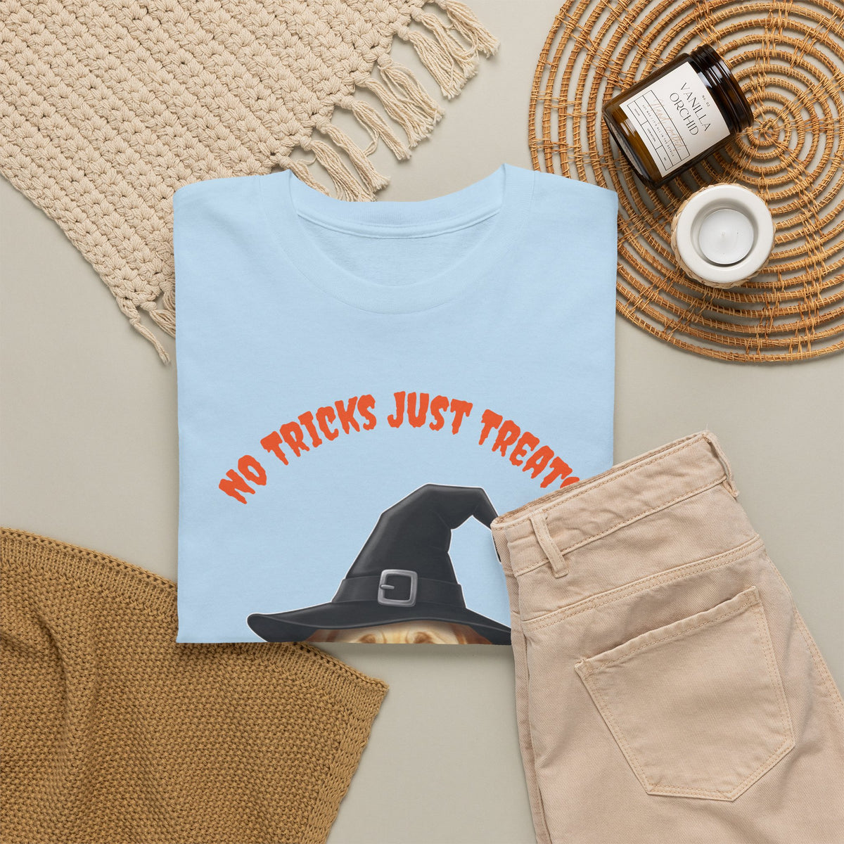 No Tricks Just Treats Golden Lab Halloween T-Shirt – Stay Weird Goods