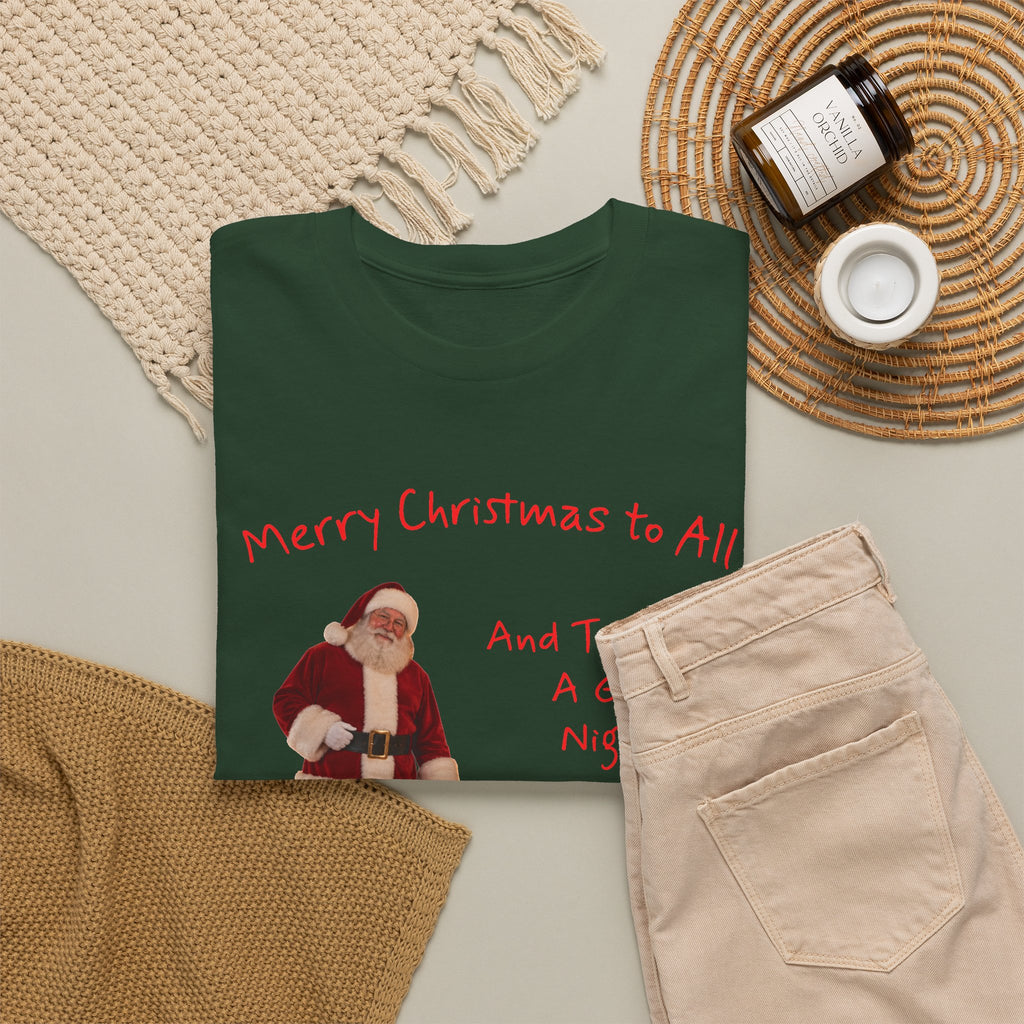 Santa and a Yellow Labrador, Merry Christmas, Unisex Heavy Cotton Tee
