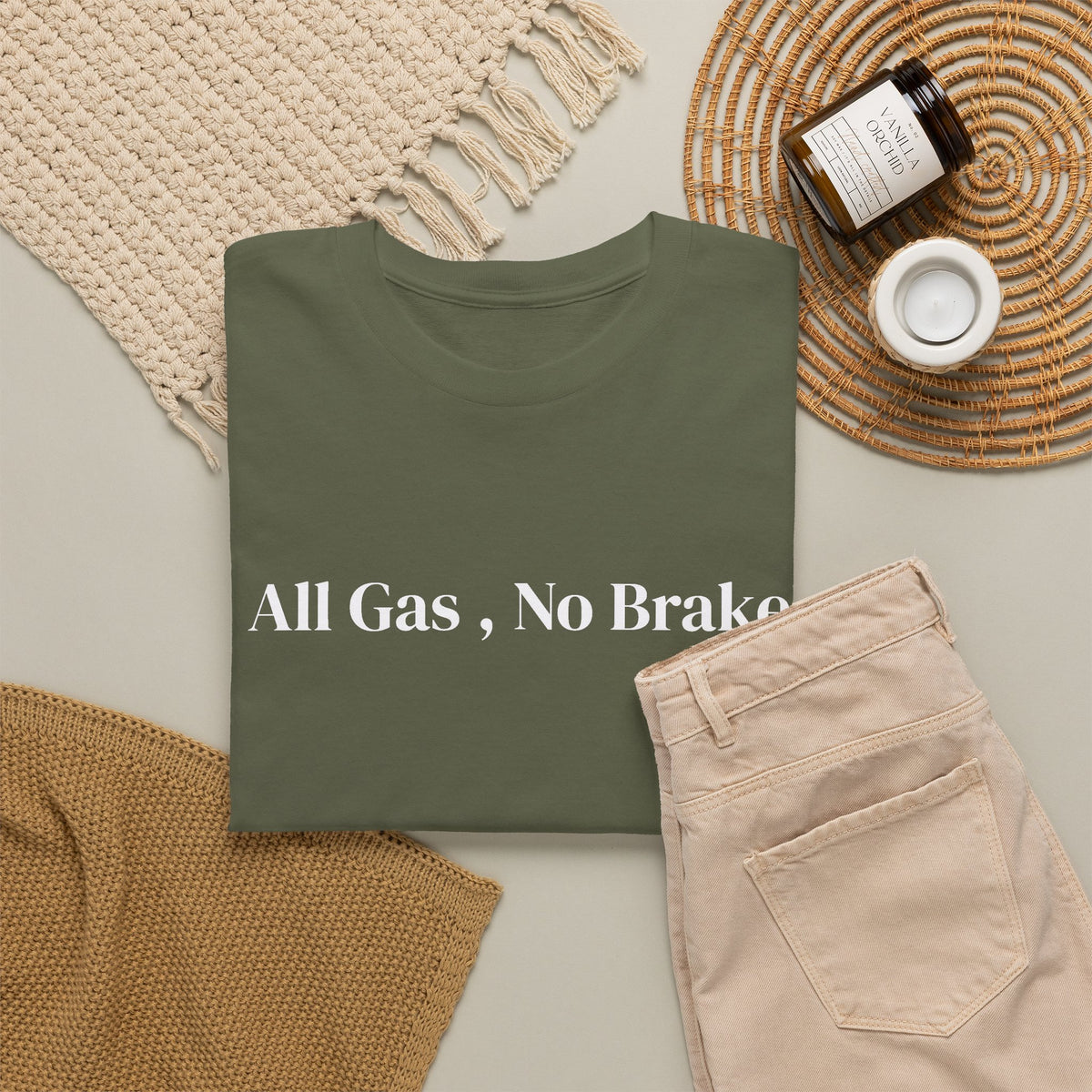 All Gas, No Brake, Unisex Heavy Cotton Tee