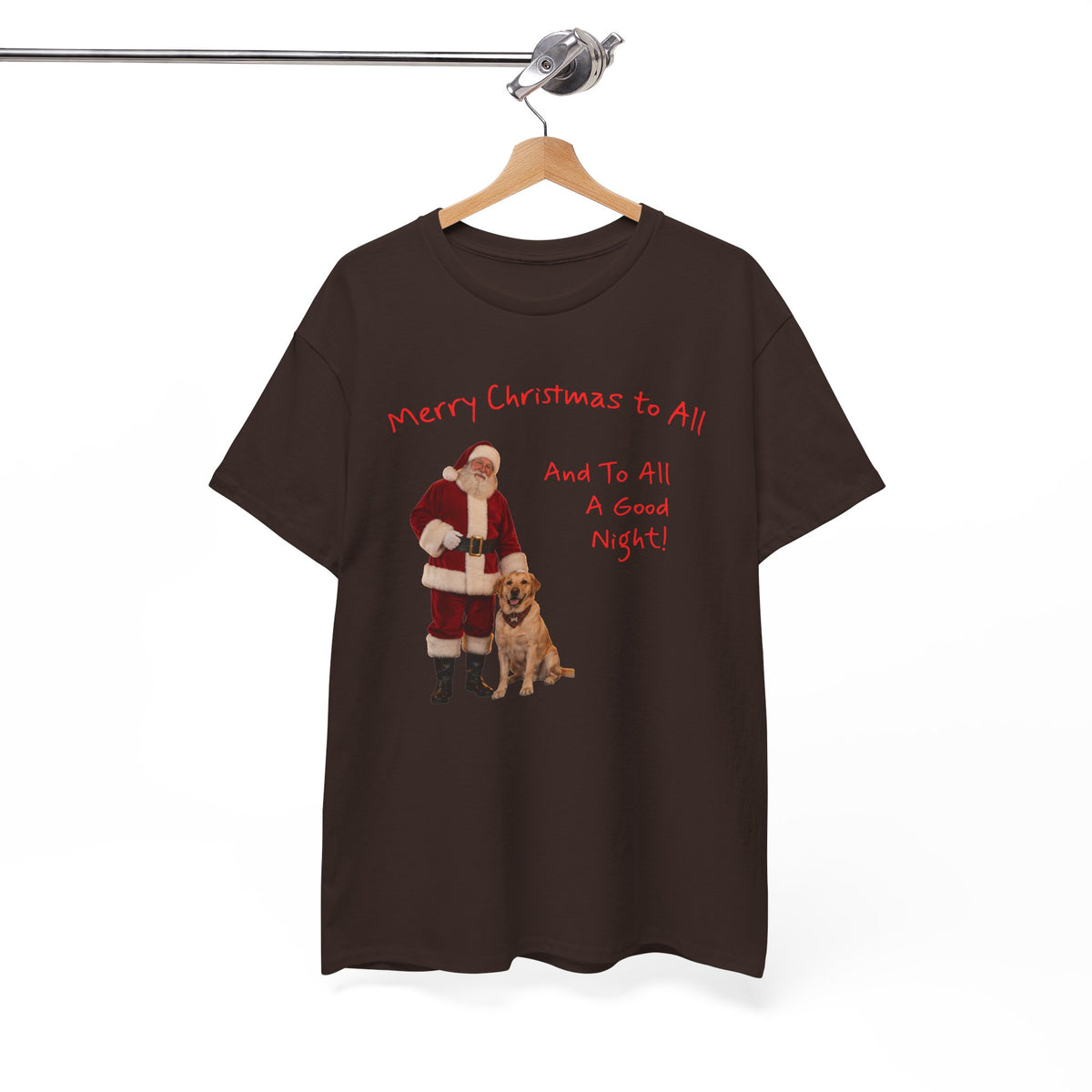 Santa and a Yellow Labrador, Merry Christmas, Unisex Heavy Cotton Tee