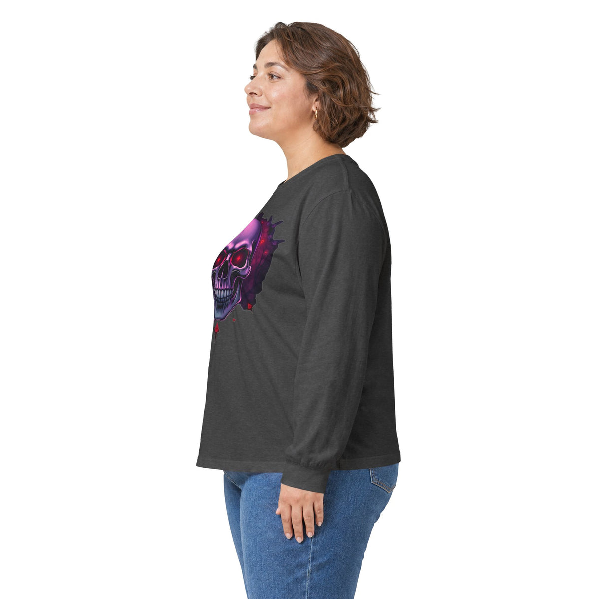 Purple Skull Halloween Long Sleeve Tee