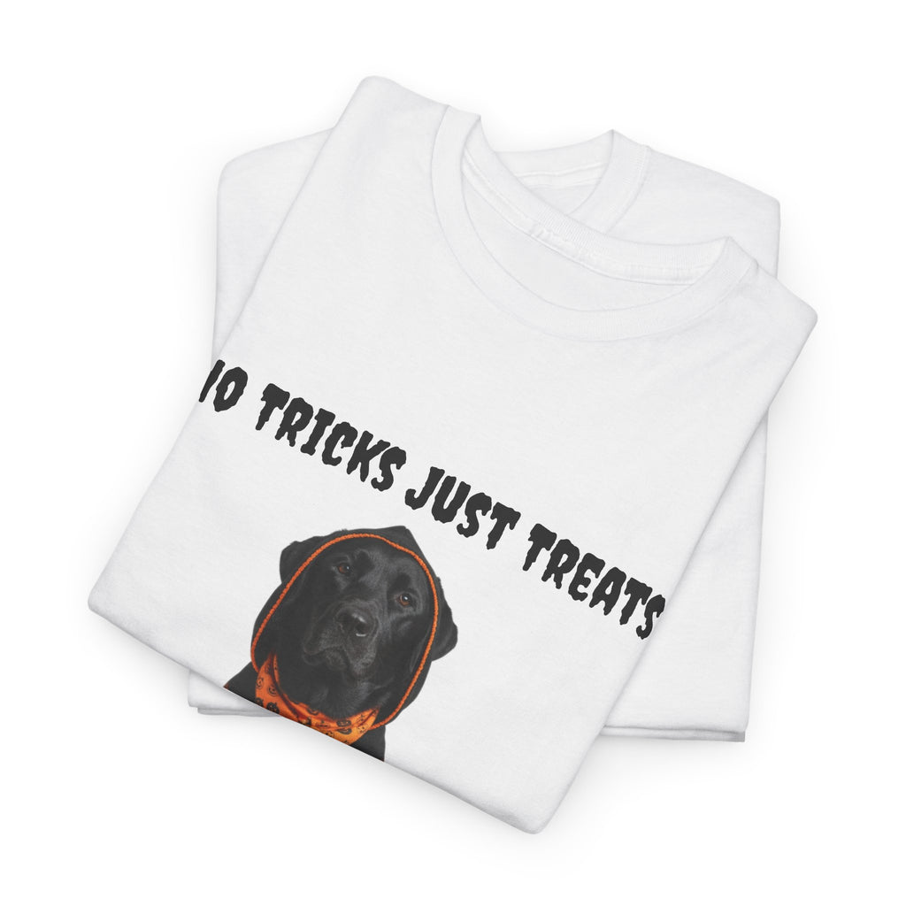 No Tricks Just Treats Black Lab Halloween T-Shirt – Stay Weird Goods