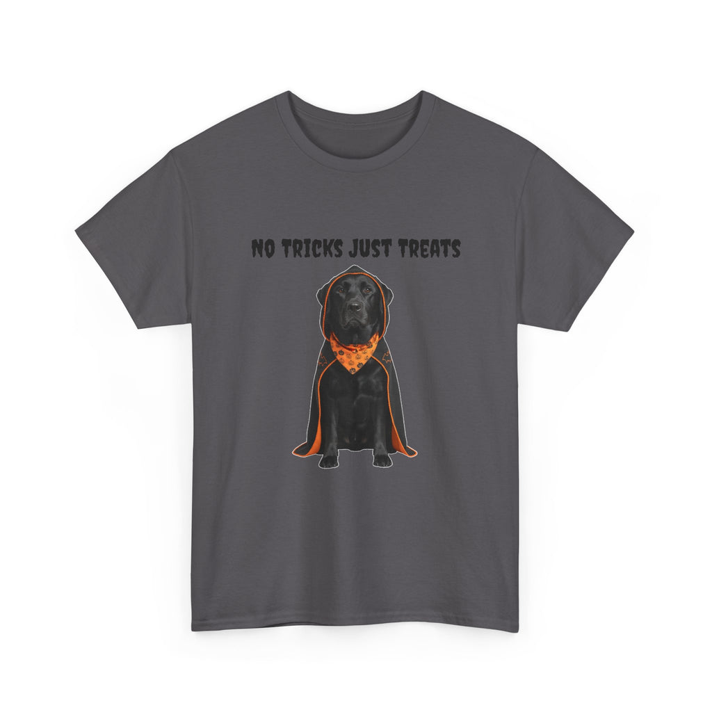 No Tricks Just Treats Black Lab Halloween T-Shirt – Stay Weird Goods