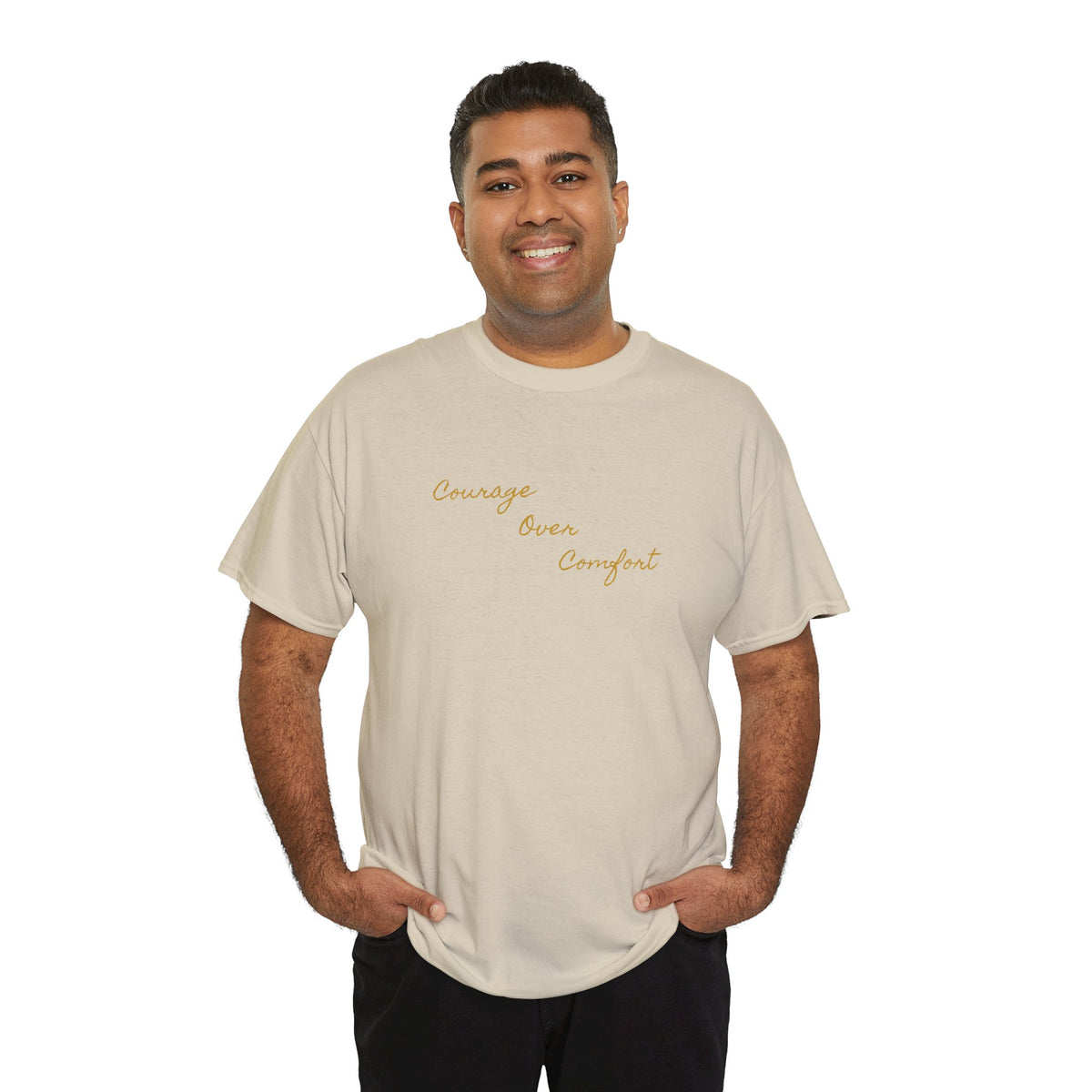 Courage Over Comfort, Be Courageous, Unisex Heavy Cotton Tee