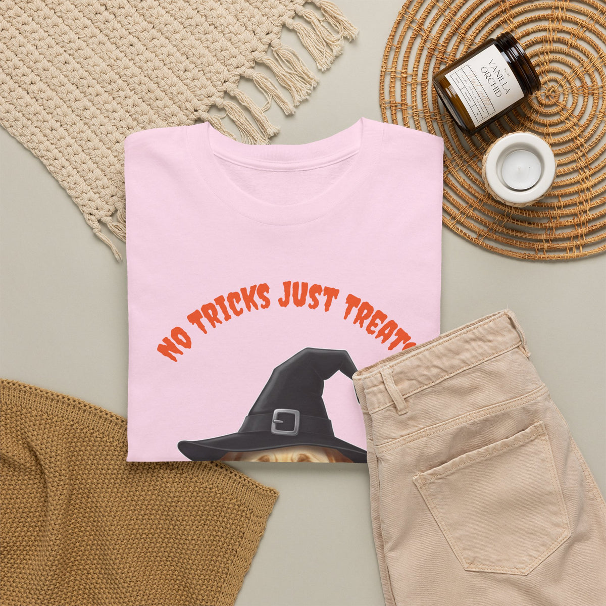 No Tricks Just Treats Golden Lab Halloween T-Shirt – Stay Weird Goods
