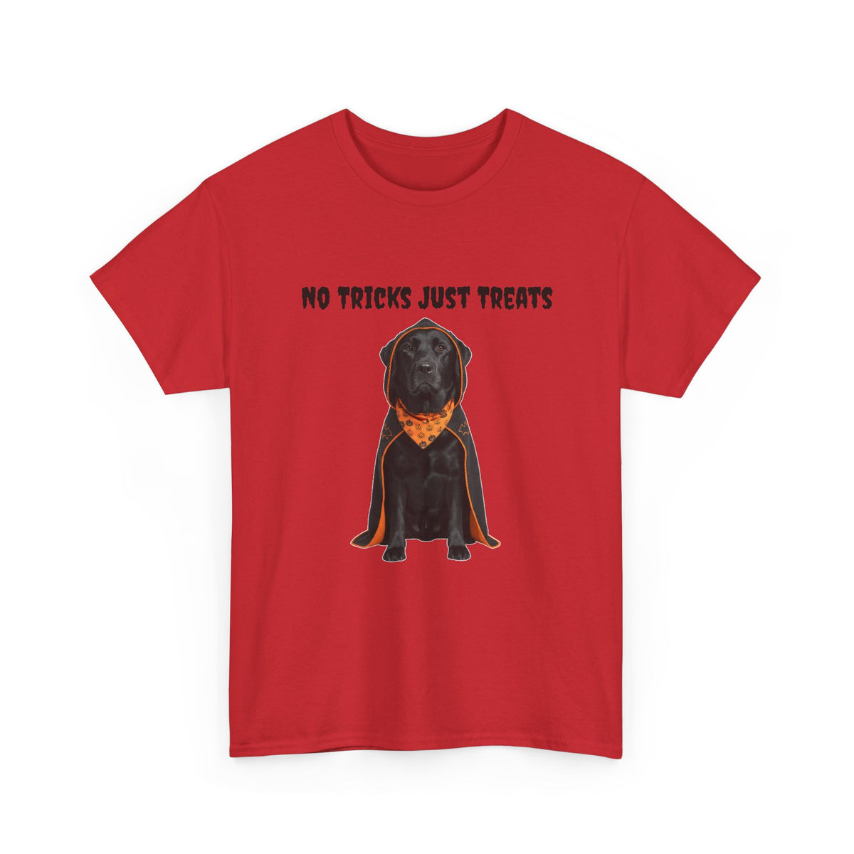 No Tricks Just Treats Black Lab Halloween T-Shirt – Stay Weird Goods