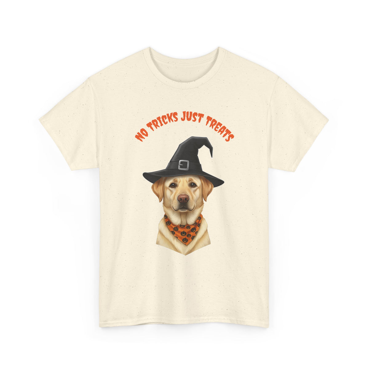 No Tricks Just Treats Golden Lab Halloween T-Shirt – Stay Weird Goods