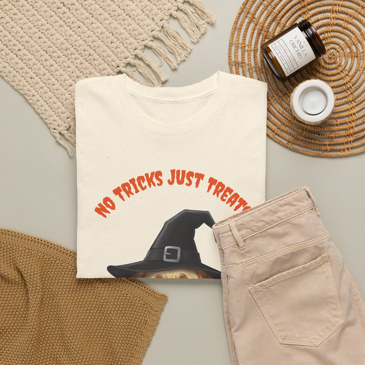 No Tricks Just Treats Golden Lab Halloween T-Shirt – Stay Weird Goods