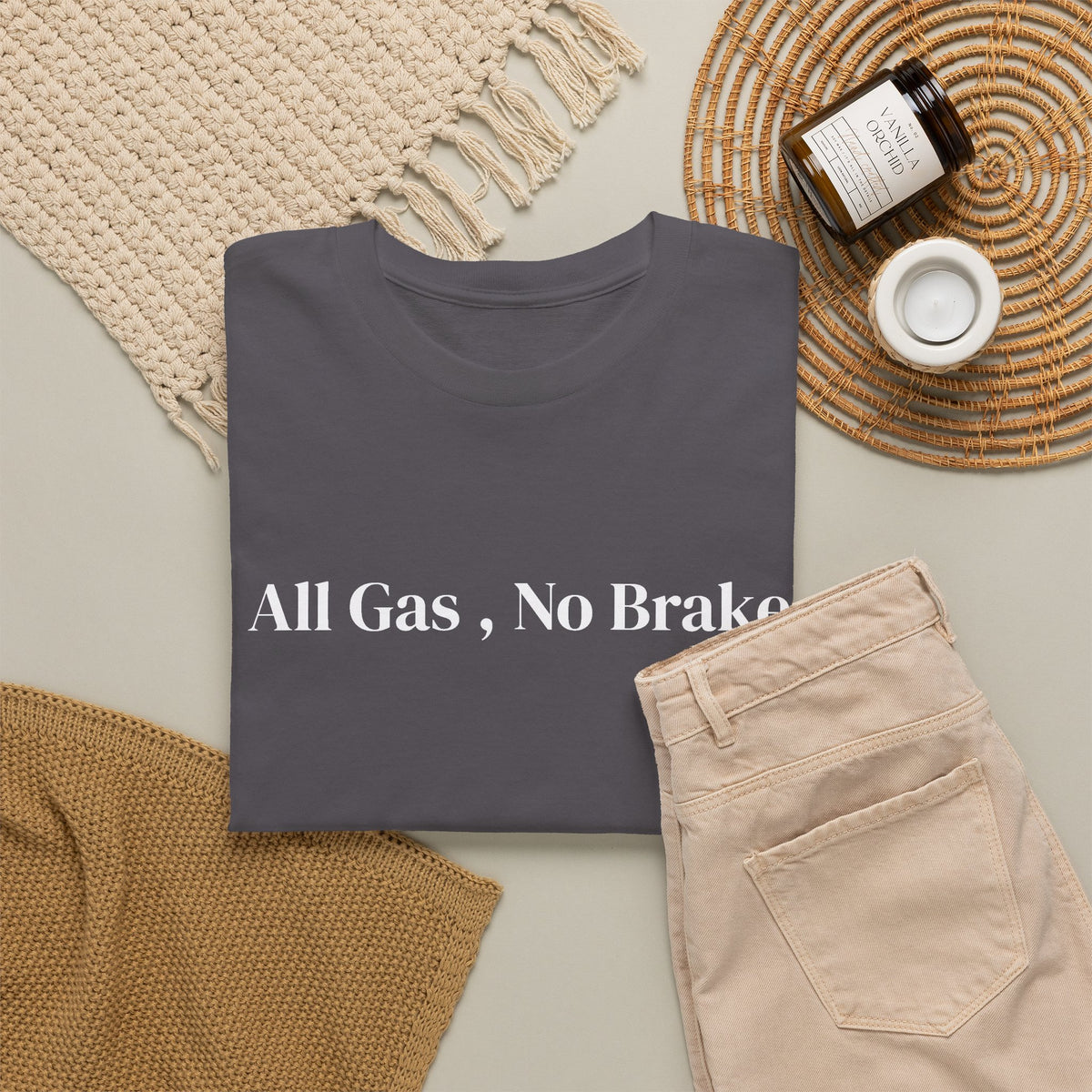 All Gas, No Brake, Unisex Heavy Cotton Tee