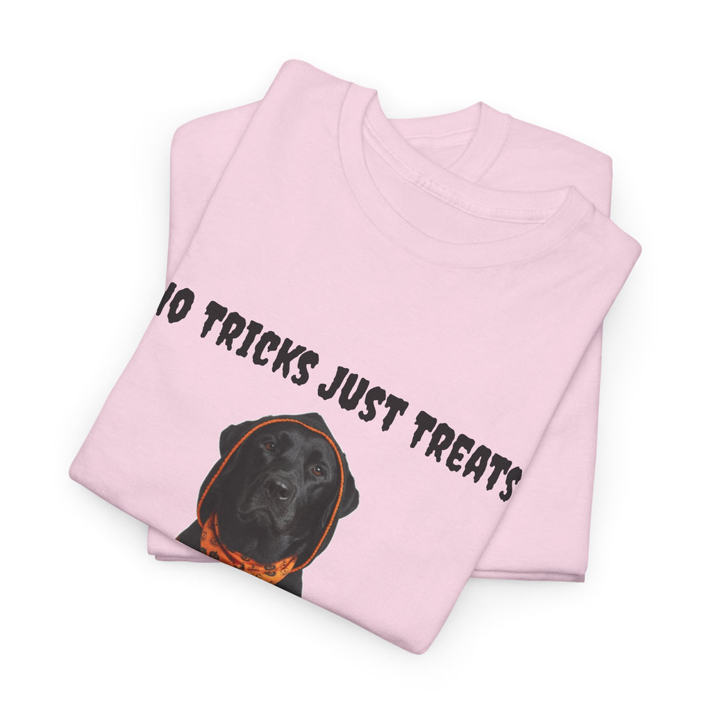 No Tricks Just Treats Black Lab Halloween T-Shirt – Stay Weird Goods