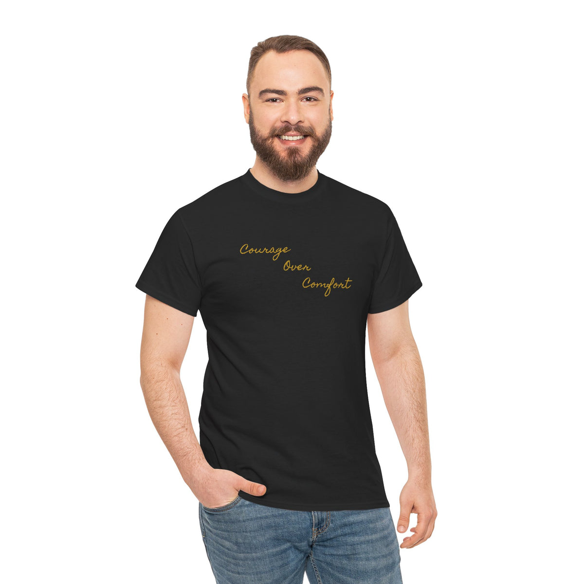 Courage Over Comfort, Be Courageous, Unisex Heavy Cotton Tee