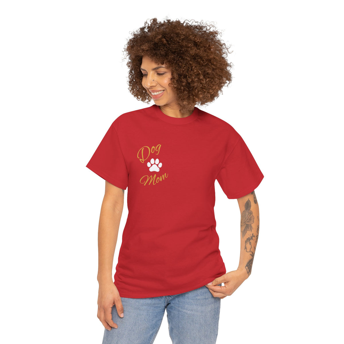 Dog Mom Tee, Unisex Heavy Cotton Tee