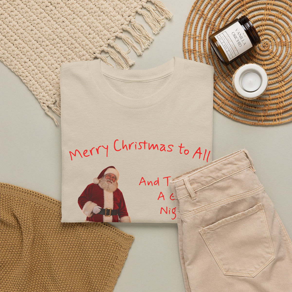 Santa and a Yellow Labrador, Merry Christmas, Unisex Heavy Cotton Tee