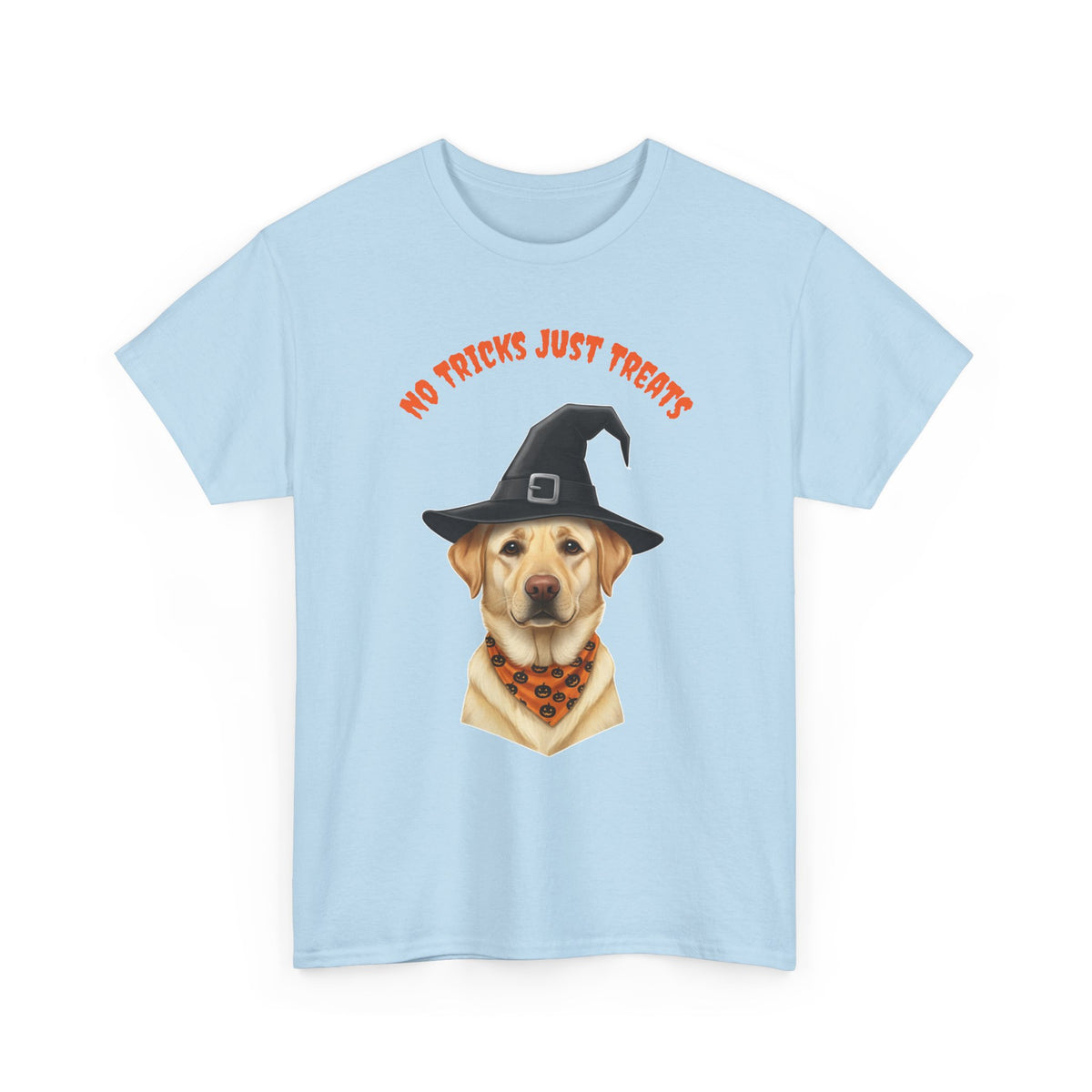 No Tricks Just Treats Golden Lab Halloween T-Shirt – Stay Weird Goods