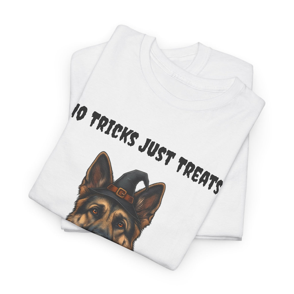 No Tricks Just Treats German Shepherd Halloween T-Shirt – Stay Weird Goods