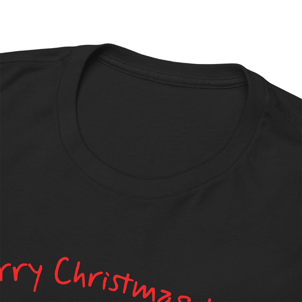 Santa and a Yellow Labrador, Merry Christmas, Unisex Heavy Cotton Tee