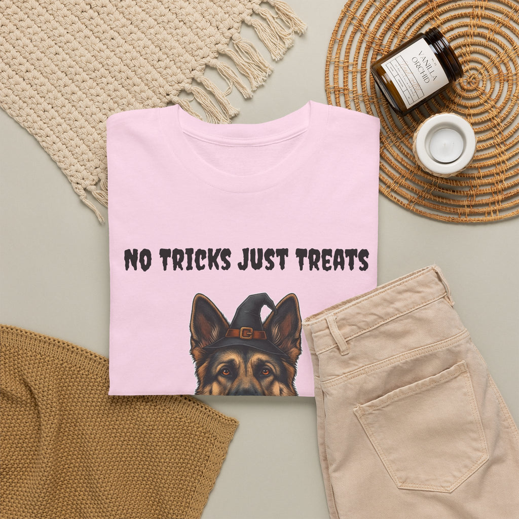 No Tricks Just Treats German Shepherd Halloween T-Shirt – Stay Weird Goods
