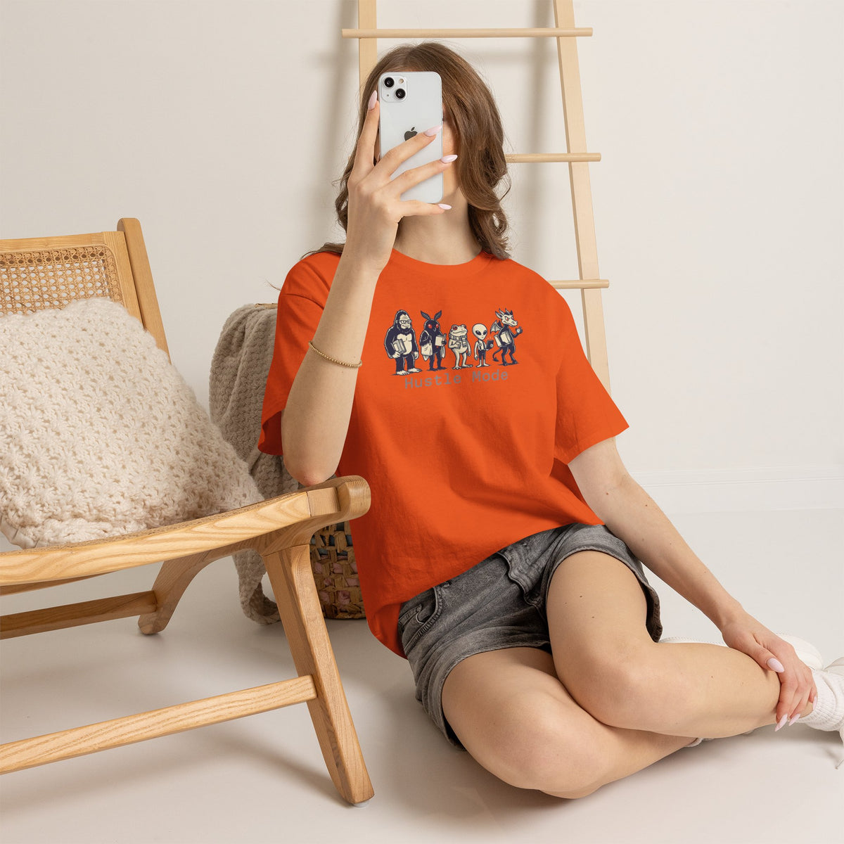 Hustle Mode Character Graphic T-Shirt