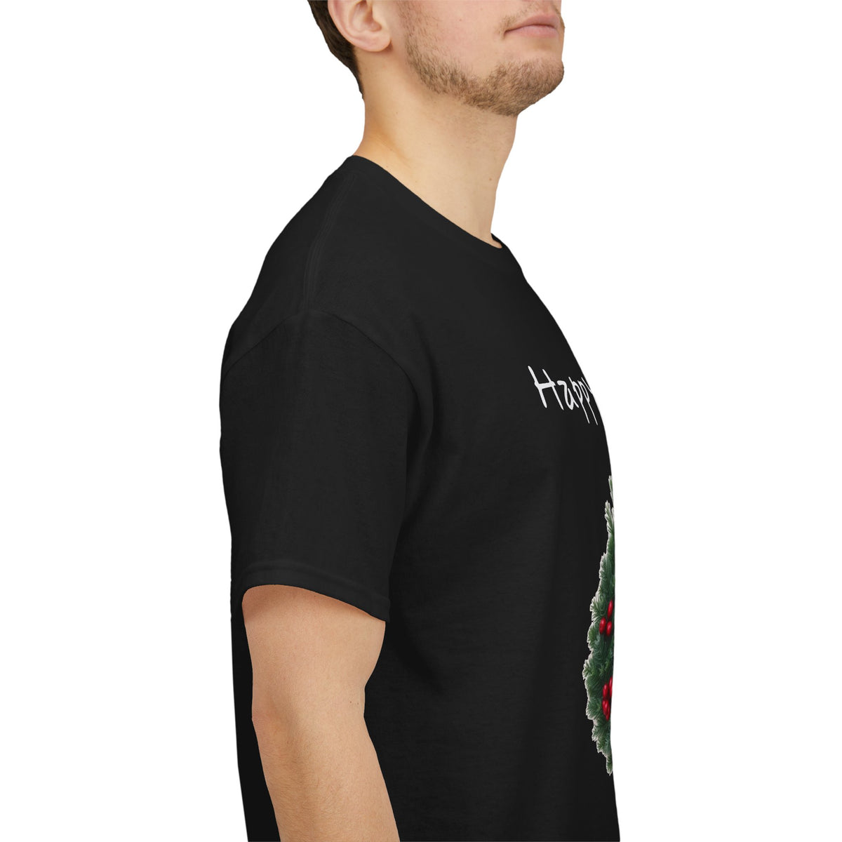 Happy Holidays Wreath, Unisex Heavy Cotton Tee