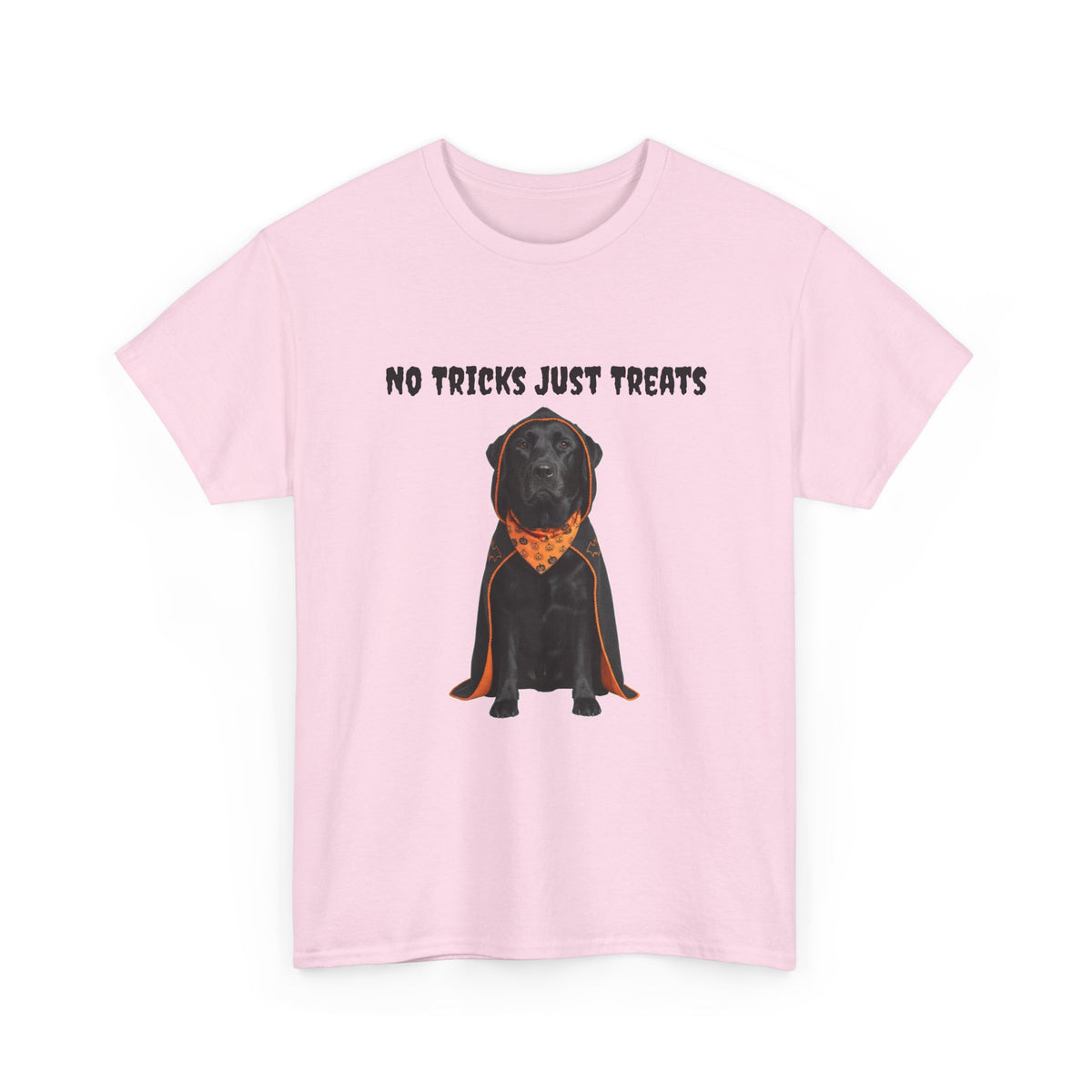 No Tricks Just Treats Black Lab Halloween T-Shirt – Stay Weird Goods