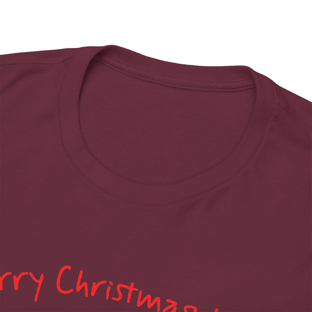 Santa and a Yellow Labrador, Merry Christmas, Unisex Heavy Cotton Tee