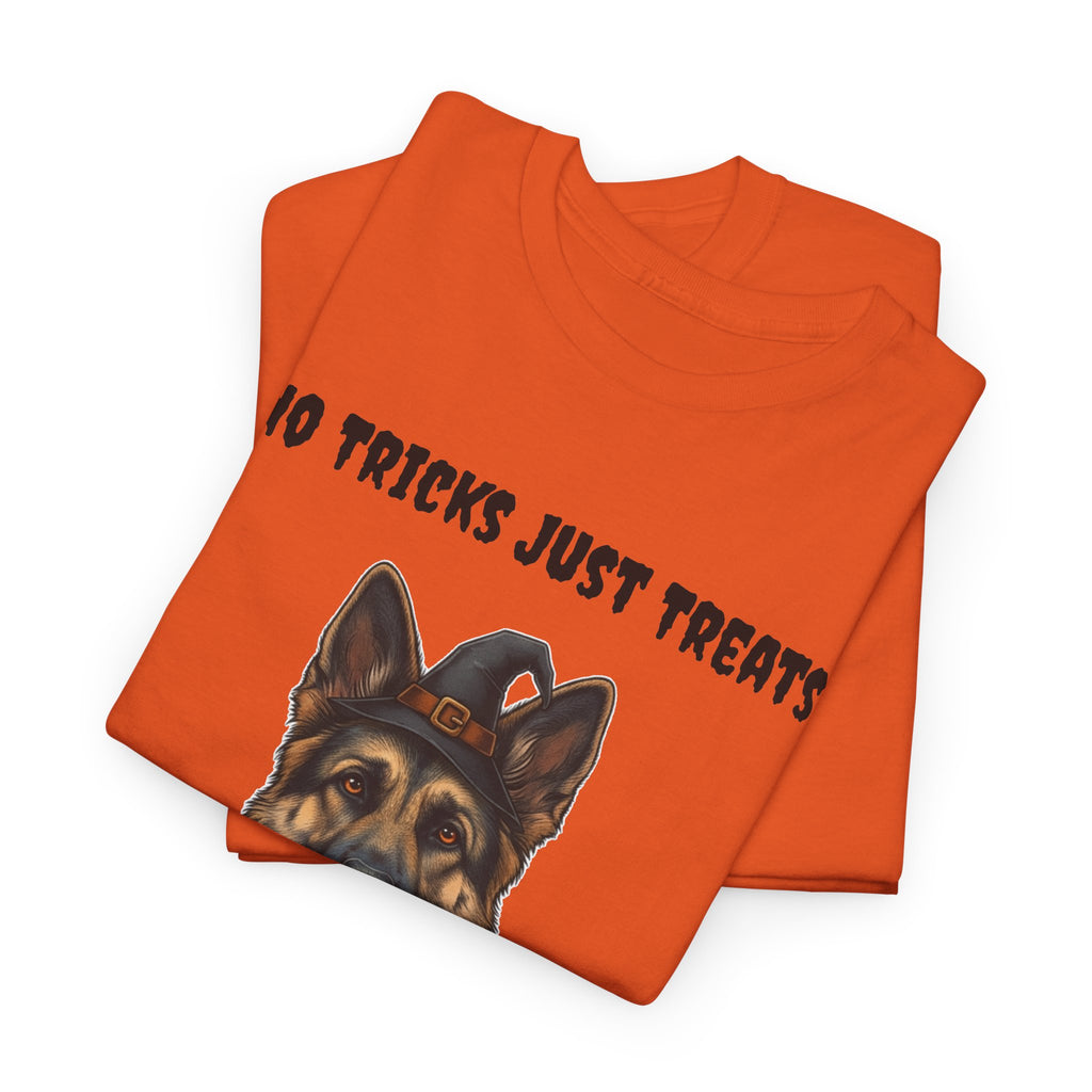 No Tricks Just Treats German Shepherd Halloween T-Shirt – Stay Weird Goods