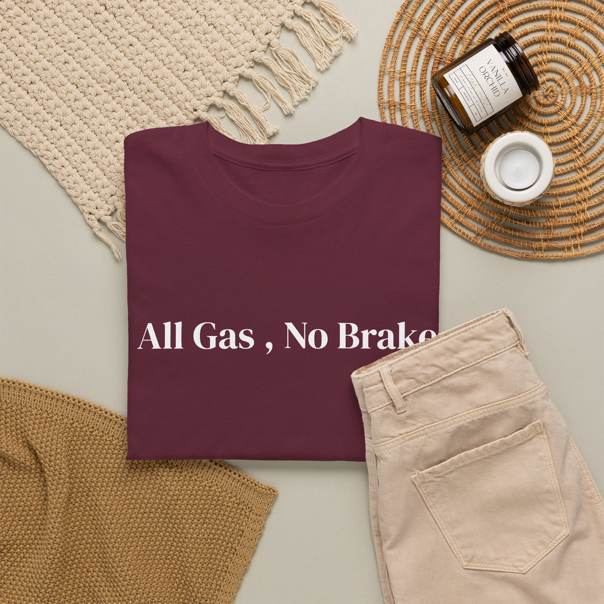 All Gas, No Brake, Unisex Heavy Cotton Tee