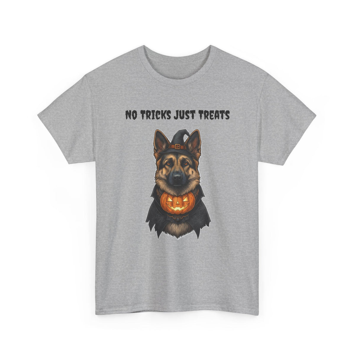 No Tricks Just Treats German Shepherd Halloween T-Shirt – Stay Weird Goods