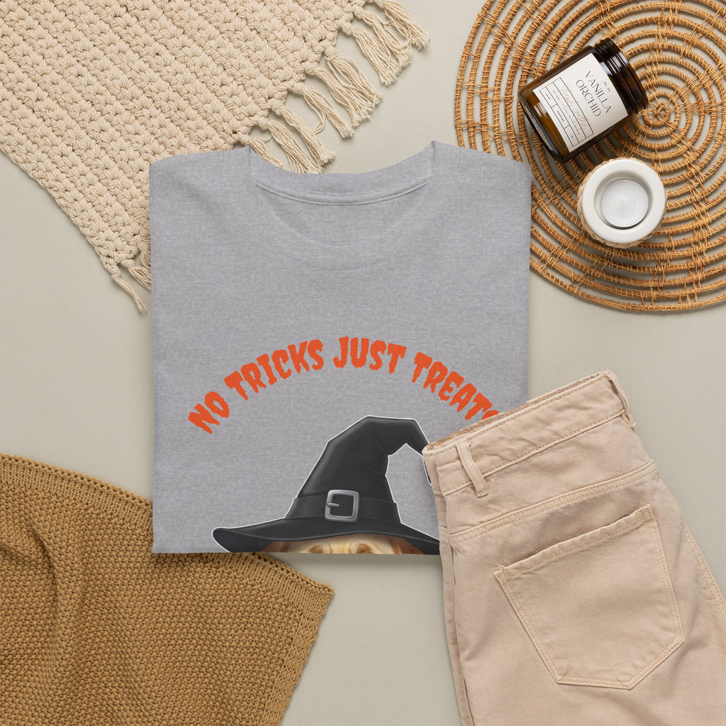 No Tricks Just Treats Golden Lab Halloween T-Shirt – Stay Weird Goods