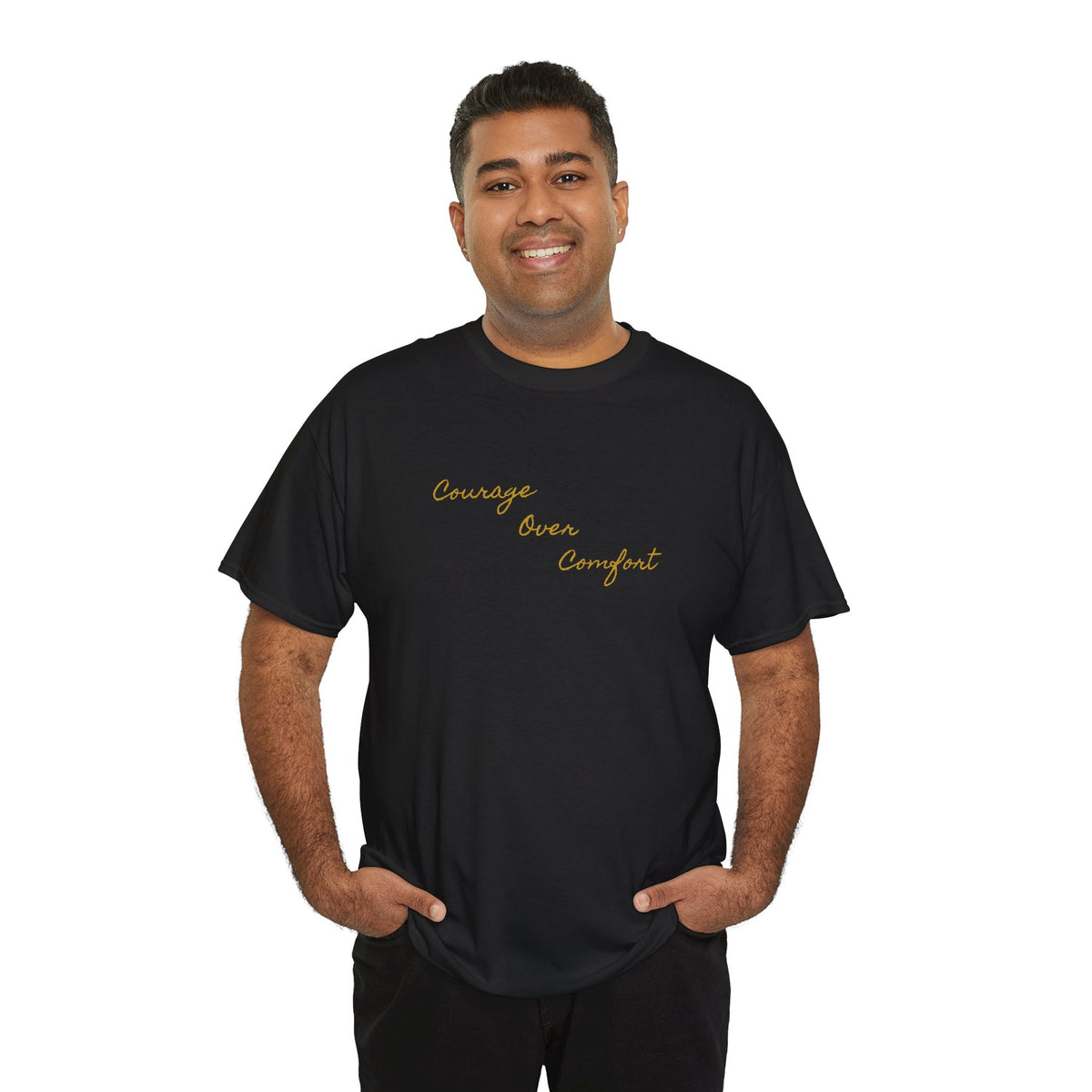 Courage Over Comfort, Be Courageous, Unisex Heavy Cotton Tee