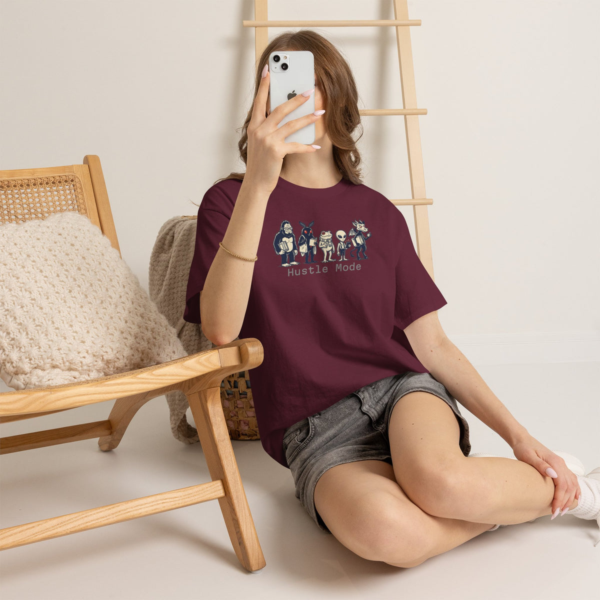Hustle Mode Character Graphic T-Shirt