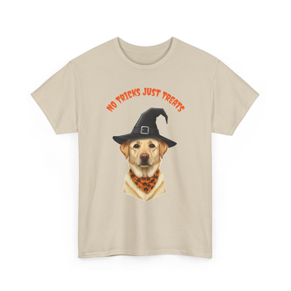 No Tricks Just Treats Golden Lab Halloween T-Shirt – Stay Weird Goods