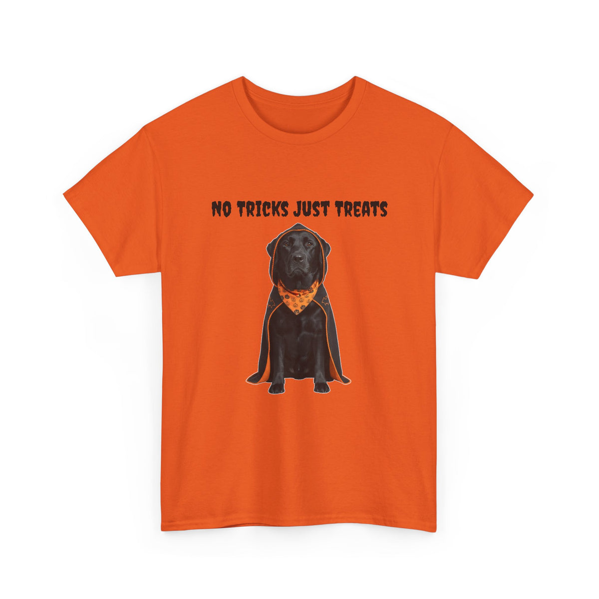 No Tricks Just Treats Black Lab Halloween T-Shirt – Stay Weird Goods