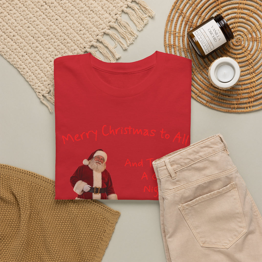 Santa and a Yellow Labrador, Merry Christmas, Unisex Heavy Cotton Tee