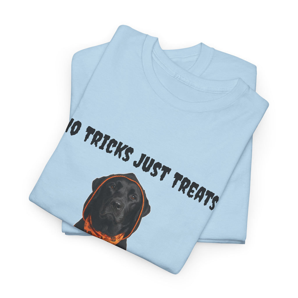 No Tricks Just Treats Black Lab Halloween T-Shirt – Stay Weird Goods