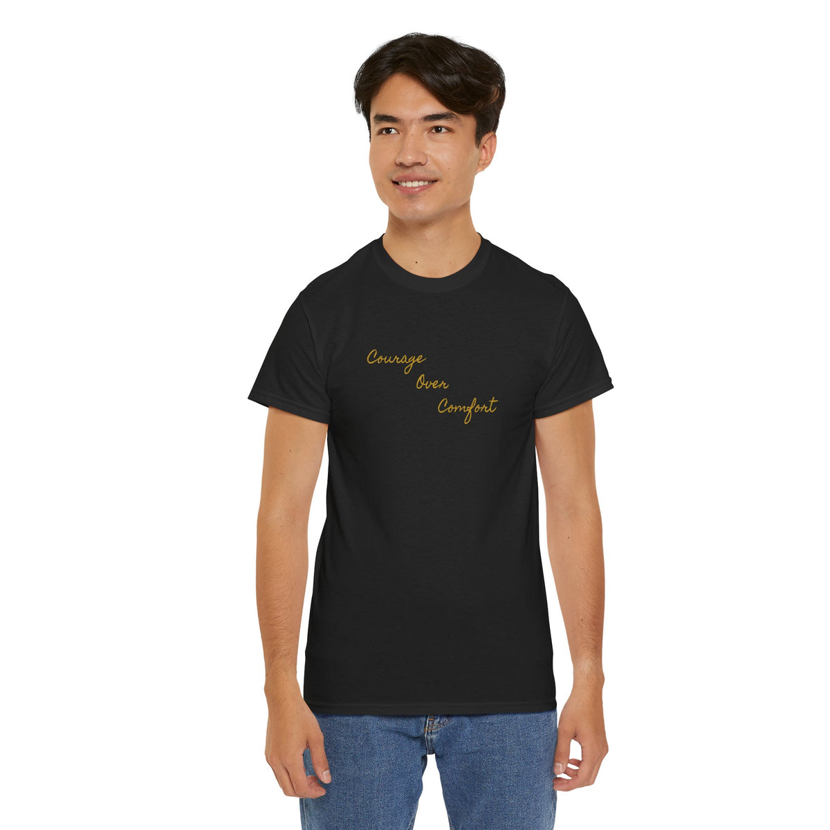 Courage Over Comfort, Be Courageous, Unisex Heavy Cotton Tee
