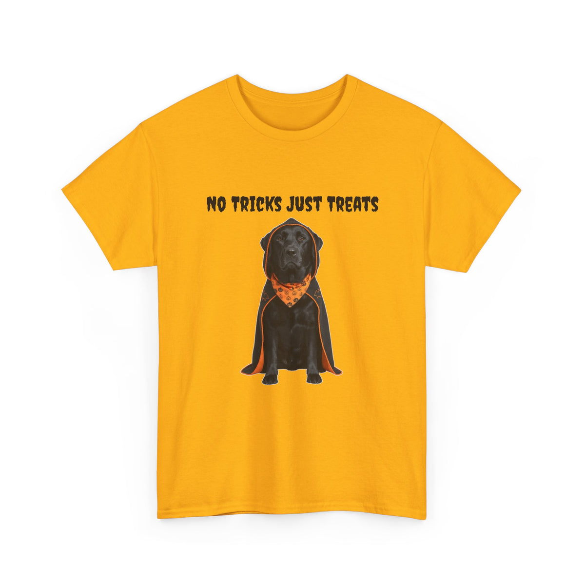 No Tricks Just Treats Black Lab Halloween T-Shirt – Stay Weird Goods