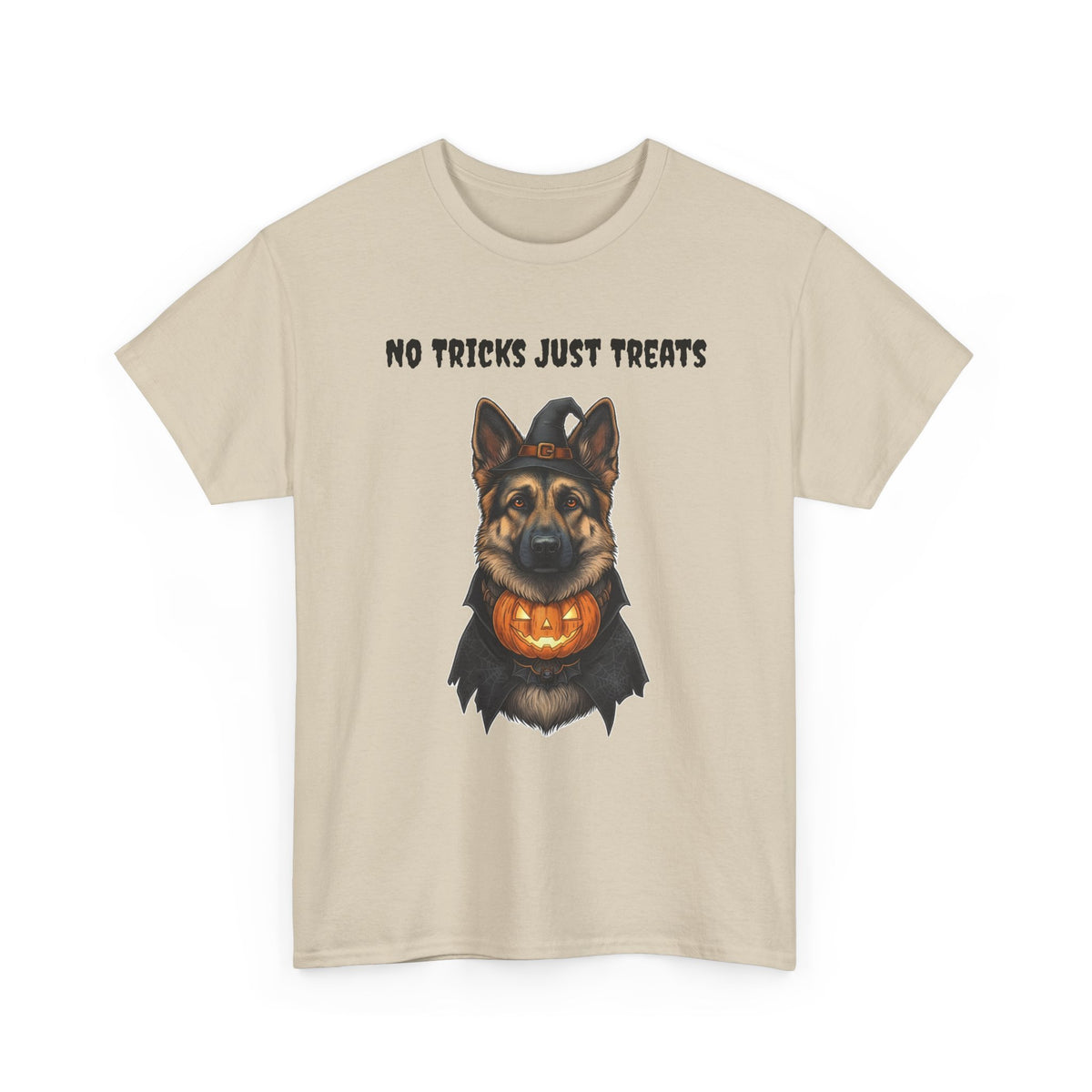 No Tricks Just Treats German Shepherd Halloween T-Shirt – Stay Weird Goods