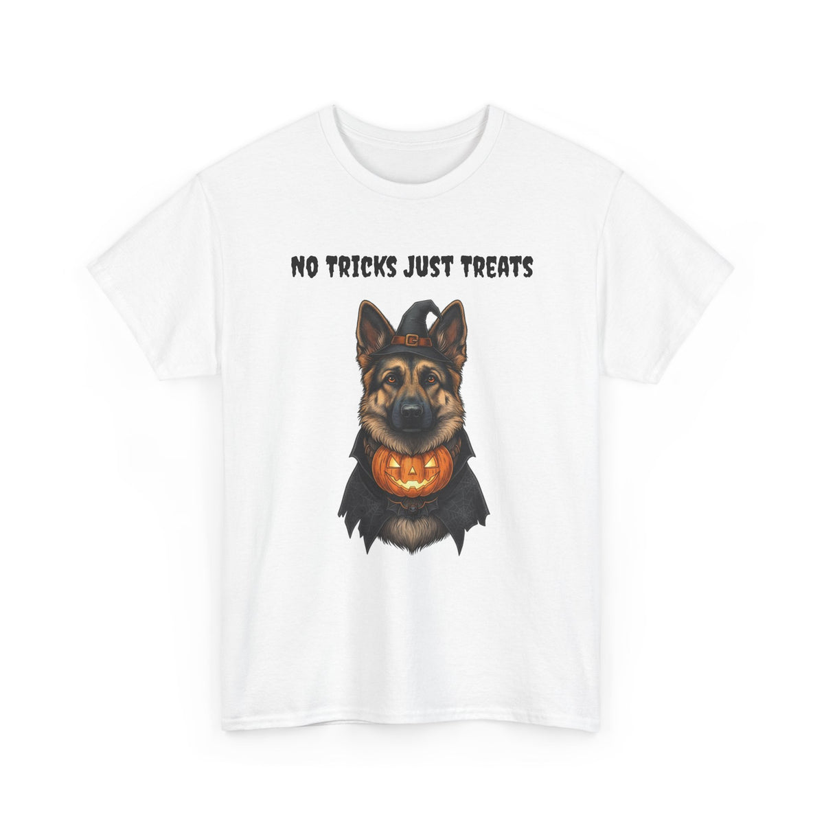 No Tricks Just Treats German Shepherd Halloween T-Shirt – Stay Weird Goods